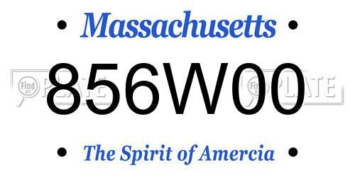 856W00 Massachusetts License Plate