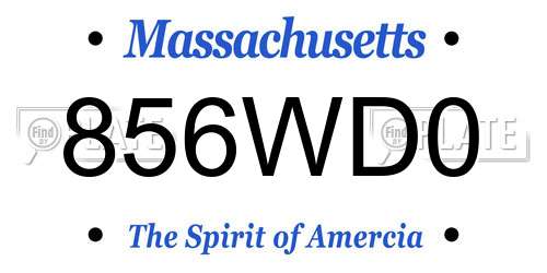 856WD0 Massachusetts License Plate