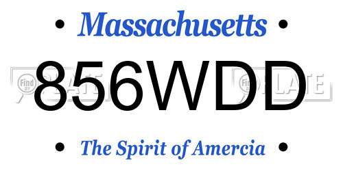 856WDD Massachusetts License Plate