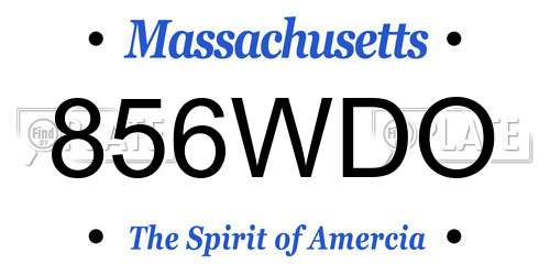 856WDO Massachusetts License Plate