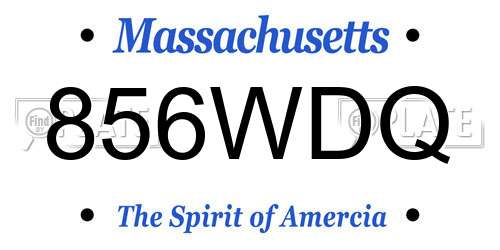 856WDQ Massachusetts License Plate