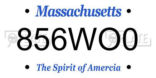 856WO0 Massachusetts License Plate
