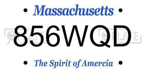 856WQD Massachusetts License Plate