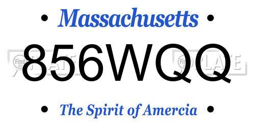 856WQQ Massachusetts License Plate