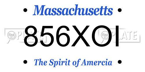 856XOI Massachusetts License Plate