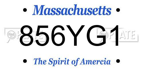 856YG1 Massachusetts License Plate