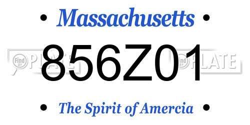 856Z01 Massachusetts License Plate