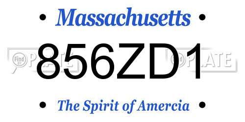 856ZD1 Massachusetts License Plate