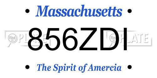 856ZDI Massachusetts License Plate