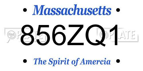 856ZQ1 Massachusetts License Plate