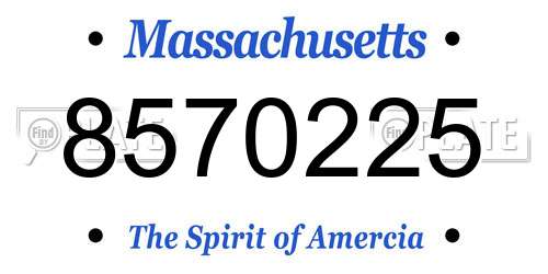 8570225 Massachusetts License Plate