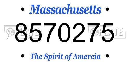 8570275 Massachusetts License Plate