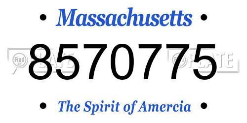 8570775 Massachusetts License Plate