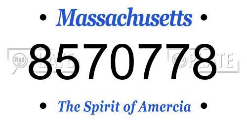 8570778 Massachusetts License Plate