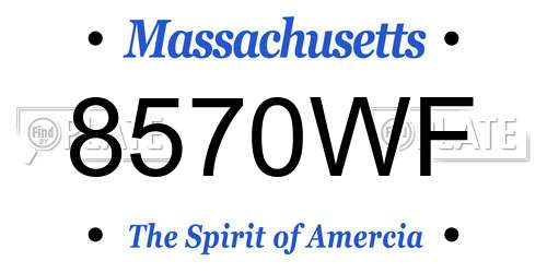 8570WF Massachusetts License Plate