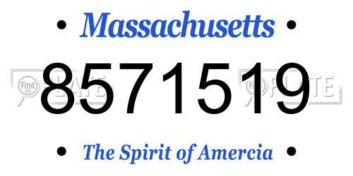 8571519 Massachusetts License Plate
