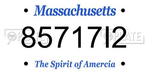 85717I2 Massachusetts License Plate