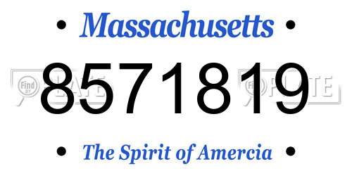 8571819 Massachusetts License Plate