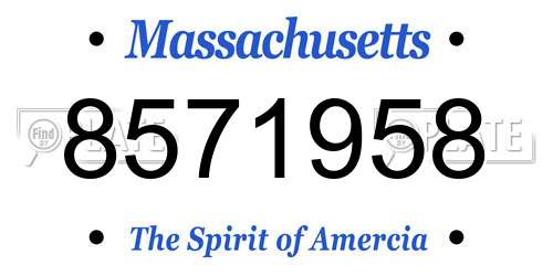 8571958 Massachusetts License Plate