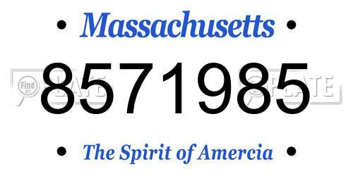 8571985 Massachusetts License Plate