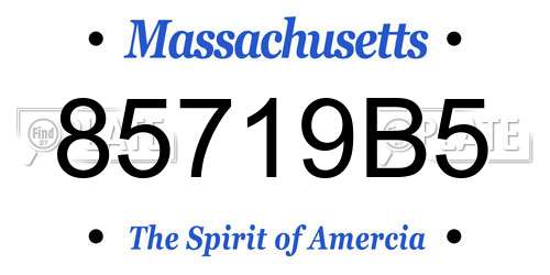 85719B5 Massachusetts License Plate