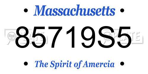 85719S5 Massachusetts License Plate
