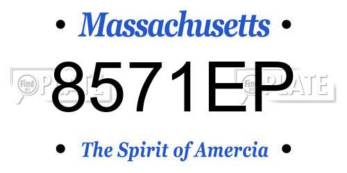 8571EP Massachusetts License Plate