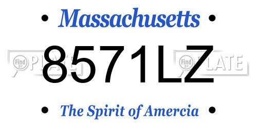 8571LZ Massachusetts License Plate