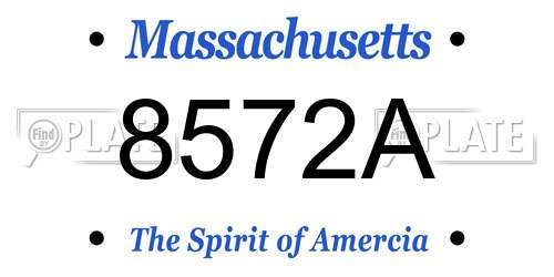 8572A Massachusetts License Plate