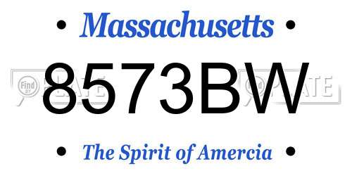 8573BW Massachusetts License Plate
