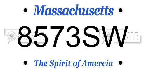 8573SW Massachusetts License Plate