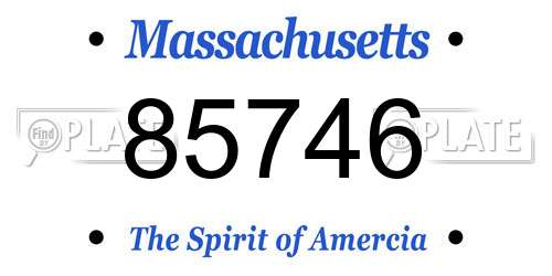 85746 Massachusetts License Plate
