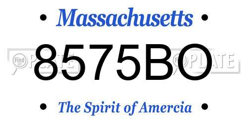 8575BO Massachusetts License Plate