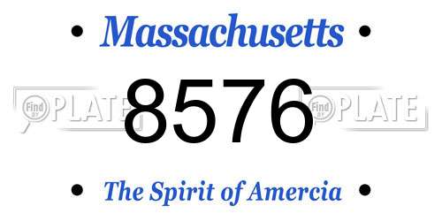 8576 Massachusetts License Plate