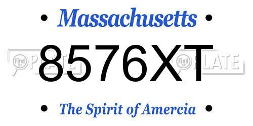 8576XT Massachusetts License Plate