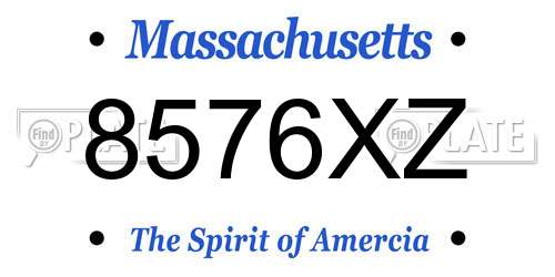 8576XZ Massachusetts License Plate