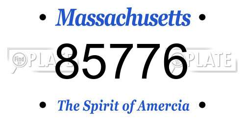 85776 Massachusetts License Plate