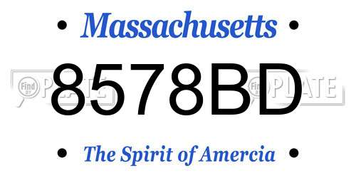 8578BD Massachusetts License Plate
