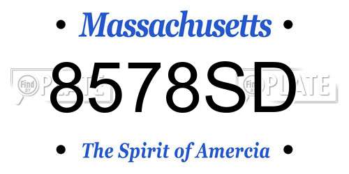 8578SD Massachusetts License Plate