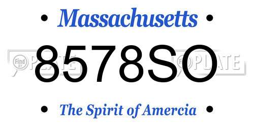 8578SO Massachusetts License Plate