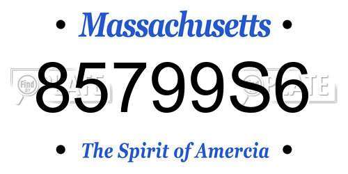 85799S6 Massachusetts License Plate