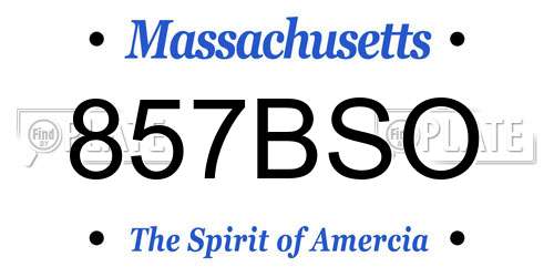 857BSO Massachusetts License Plate