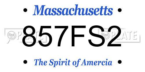 857FS2 Massachusetts License Plate