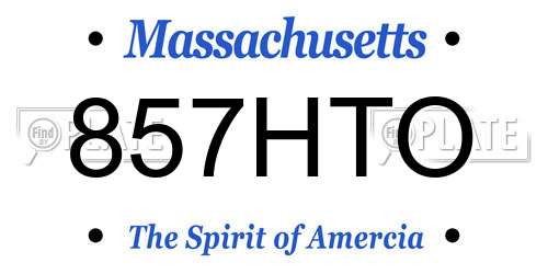 857HTO Massachusetts License Plate