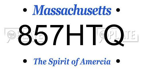 857HTQ Massachusetts License Plate