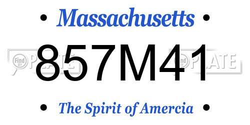 857M41 Massachusetts License Plate