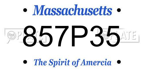857P35 Massachusetts License Plate