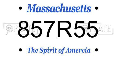 857R55 Massachusetts License Plate