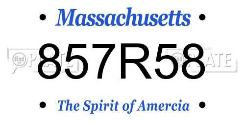 857R58 Massachusetts License Plate