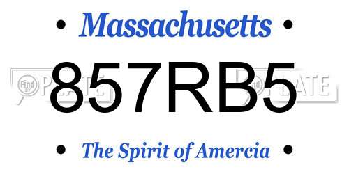 857RB5 Massachusetts License Plate